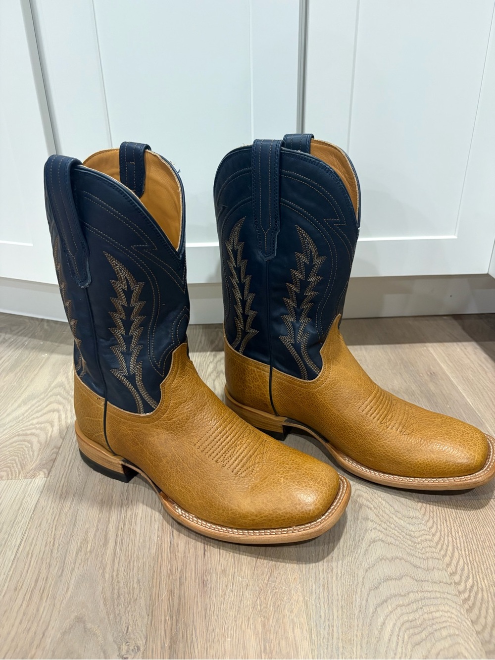 Tecovas The Doc Men's Cowboy Boots Brown & Blue US 10.5 EE